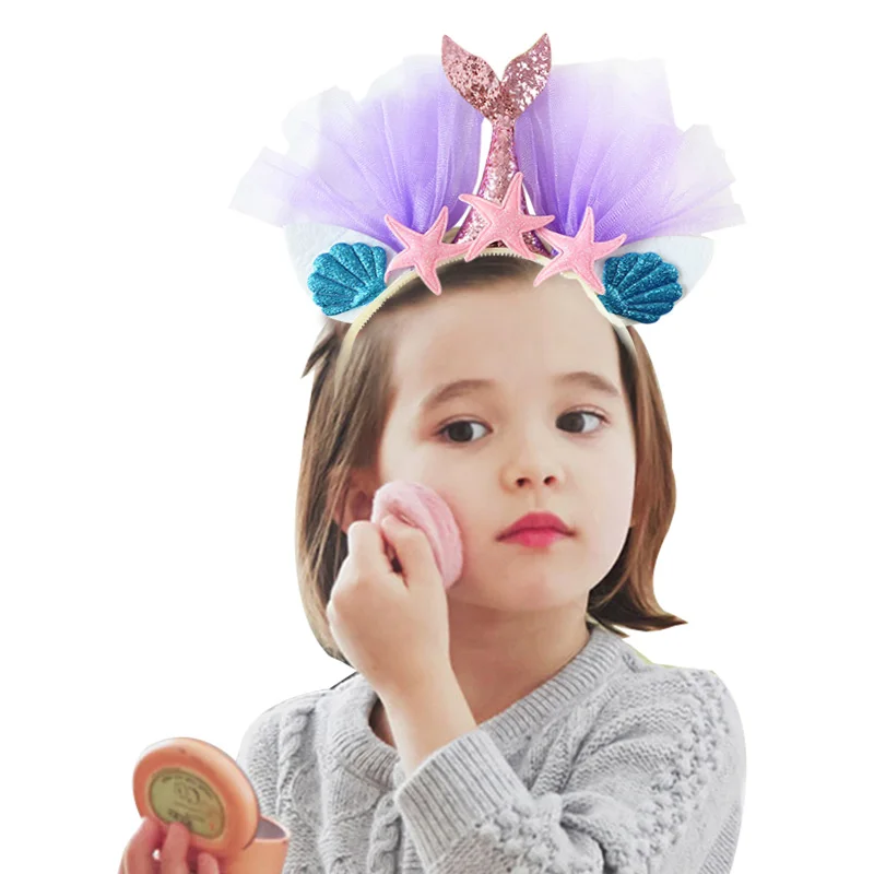 1 шт. блестящий ободок для волос с хвостом русалки морская звезда модная повязка