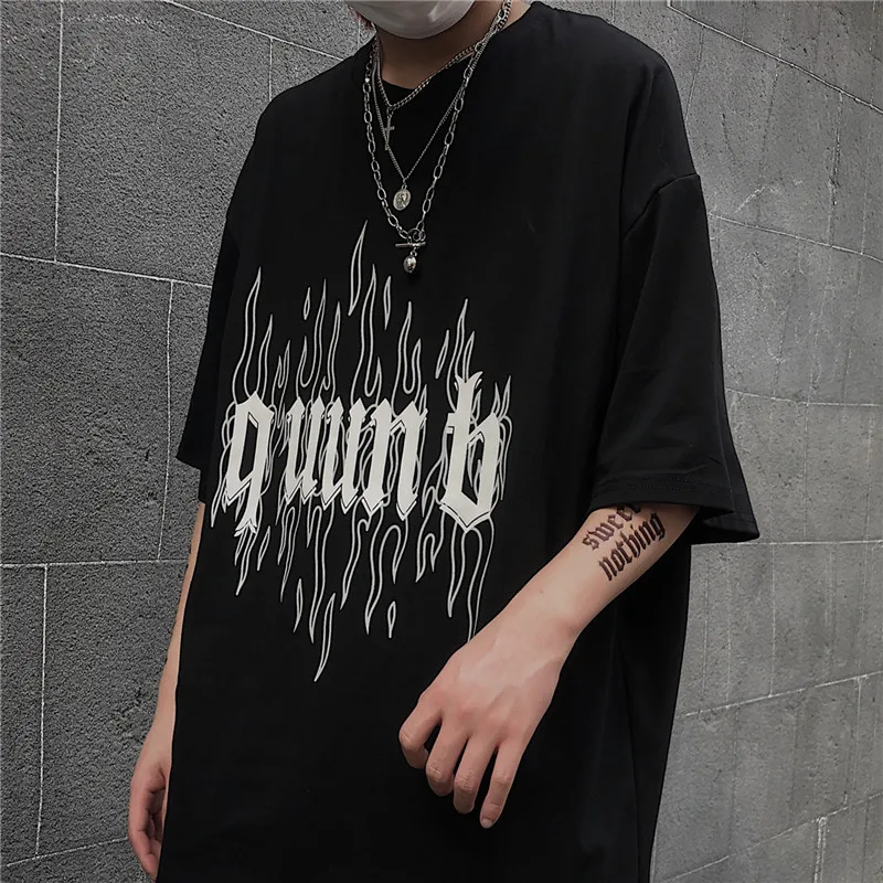 

Cheap wholesale new arrival 2021 men clothing Hot selling retro t shirt casual graphic t shirts personality harajuku Tops Ay1514