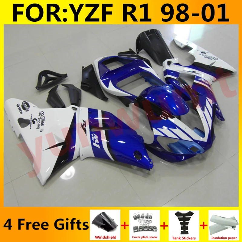 Новый ABS инъекции мотоцикл обтекатель наборы пригодный для Yamaha YZF 1000 R1 98 99 00 01 2000 2001