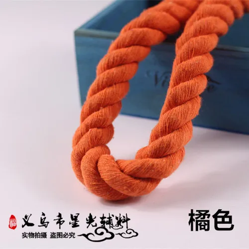 20 мм ручной diy эксципиенты три нити цветной толстая веревка, скручивающая веревка галстук дерево Веревка чистый хлопчатобумажный декор дизайн толстая веревка - Цвет: orange