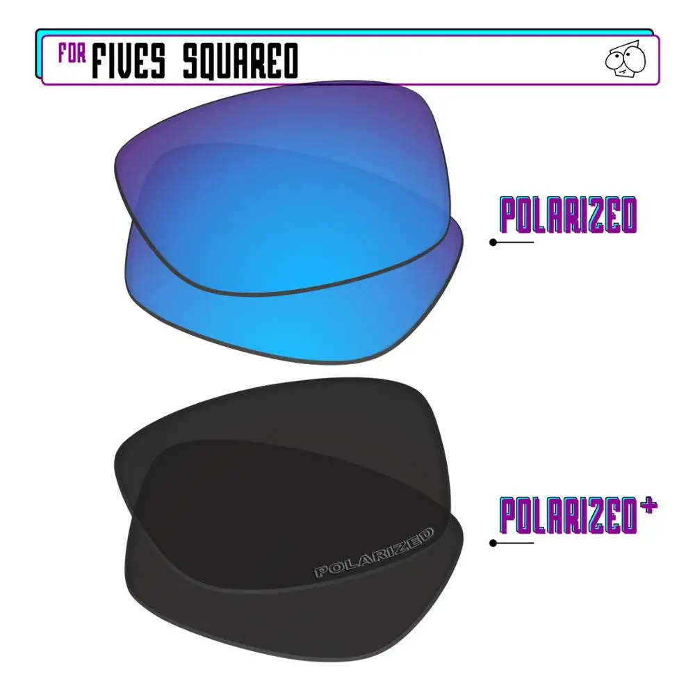 EZReplace Polarized Replacement Lenses for - Oakley Fives Squared Sunglasses - BlackPPlus-BluePPlus