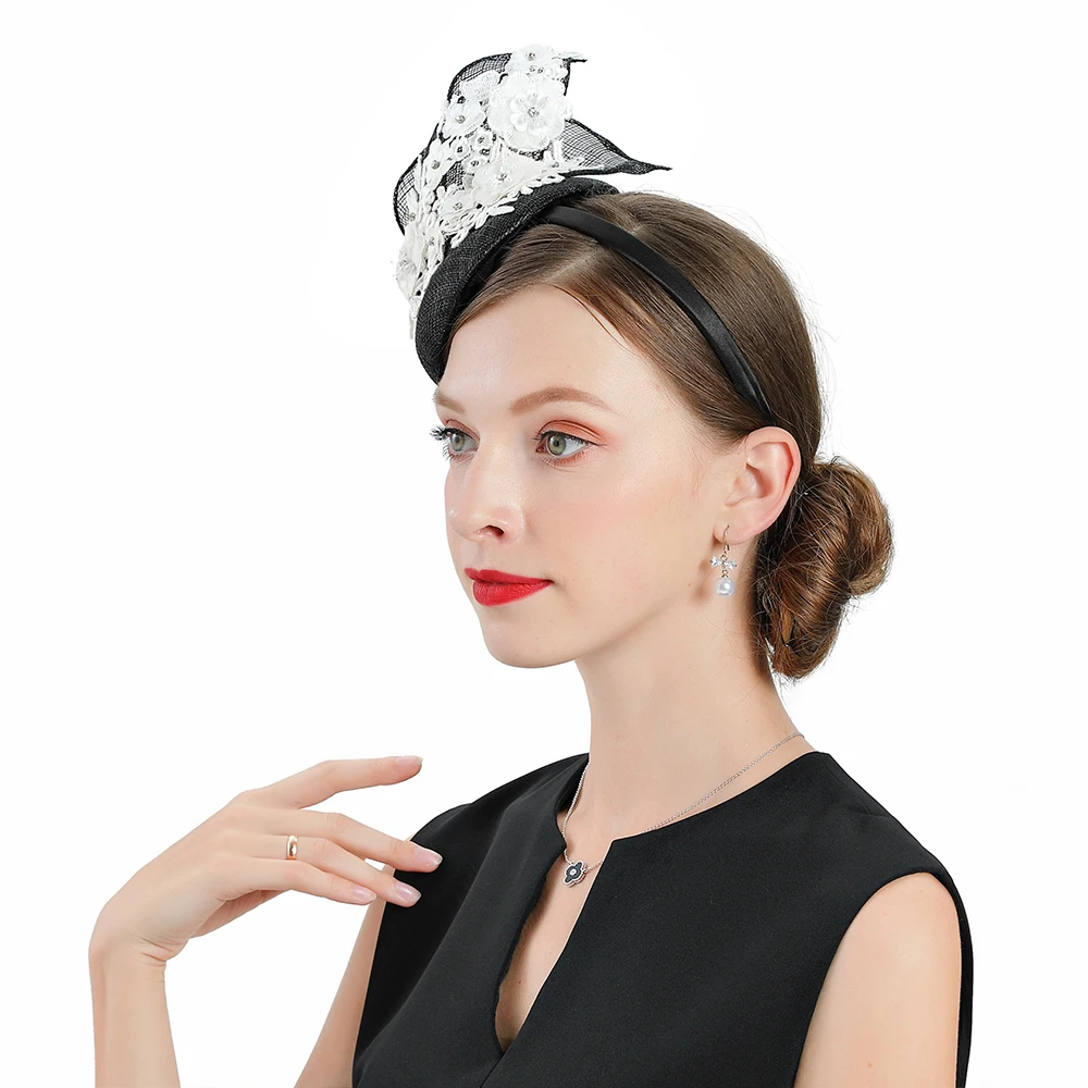 Мини-топ шляпа-цилиндр женский свадебный церковный праздничный головной убор