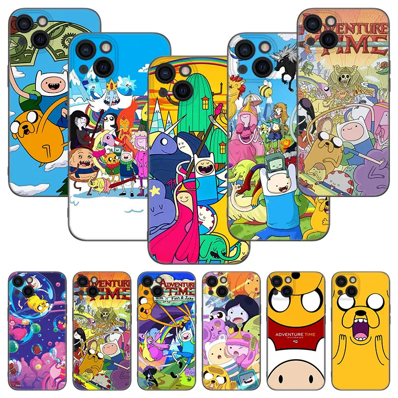 Чехол для телефона Adventure Time Apple iPhone 13 12 Mini 11 Pro XS Max XR X 8 7 6S 6 Plus 5S 5 SE 2020 мягкий черный
