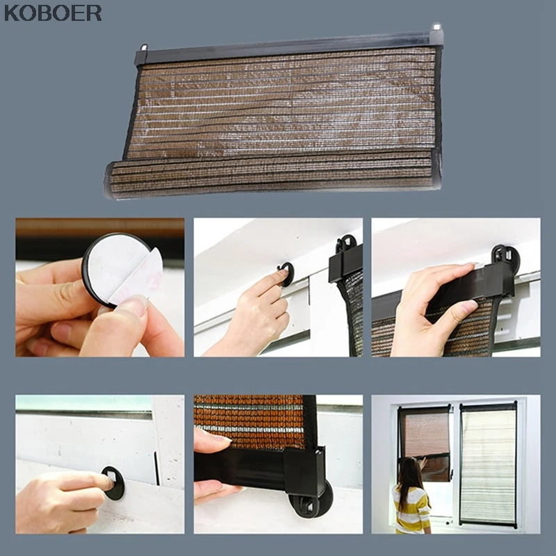 Бамбуковые жалюзи затемнение занавес солнцезащитный крем угольного цвета Зонт