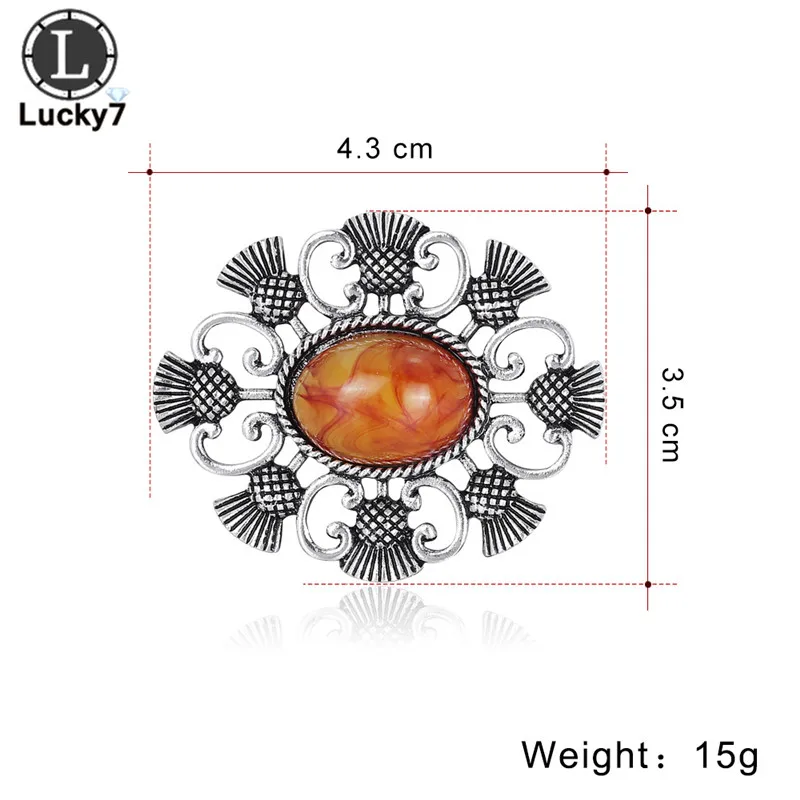 

New European and American Retro Personality Resin Brooch Alloy Geometric Hollow Brooch Corsage Clothing Accessories