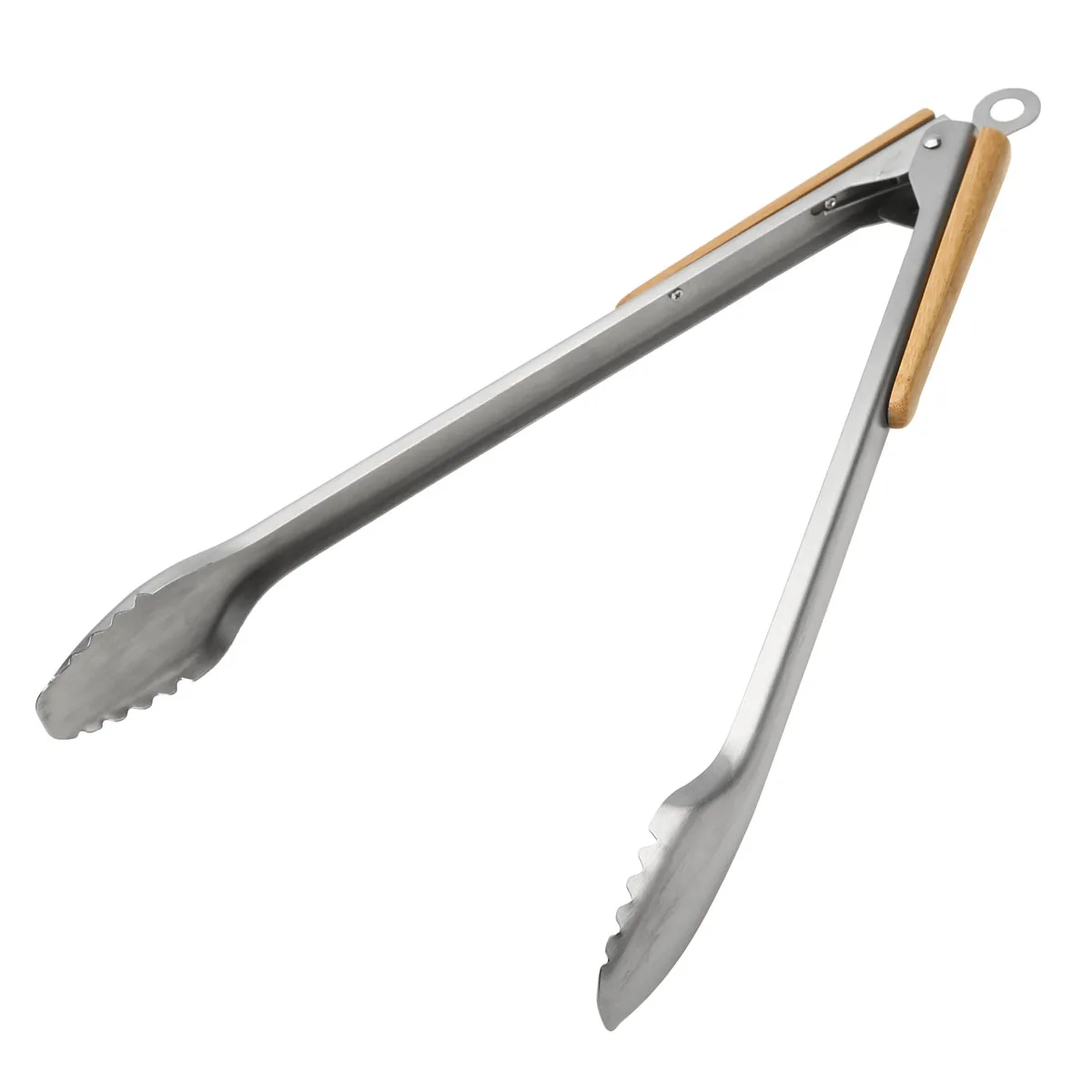 Щипцы для гриля и барбекю кухонные прищепки из нержавеющей стали с деревянной