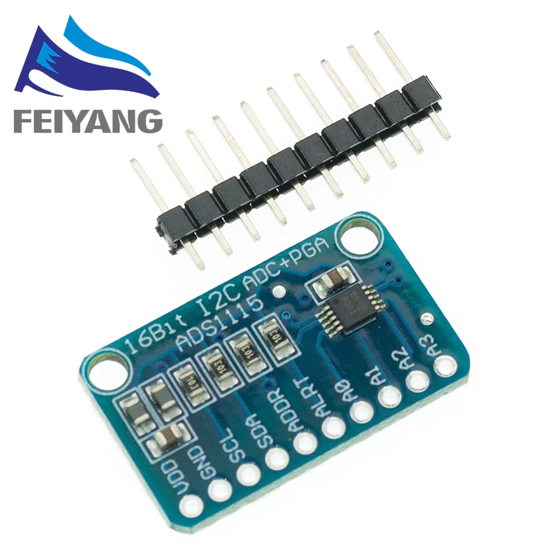 16 битный I2C ADS1115/ADS1015 модуль ADC 4 канальный с усилителем усиления RPi|development board|board
