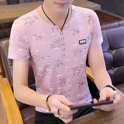 

Summer men's business casual short sleeve t-shirt 2916