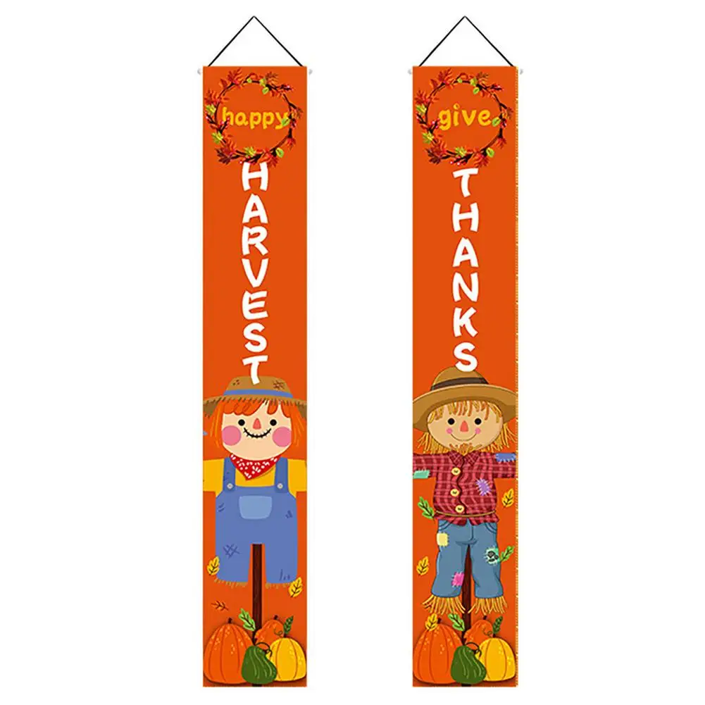 

Happy Thanksgiving Banner Door Decoration Harvest And Thanks Porch Couplet Banners Thanksgiving Door Hanging Sign Flag Ornaments