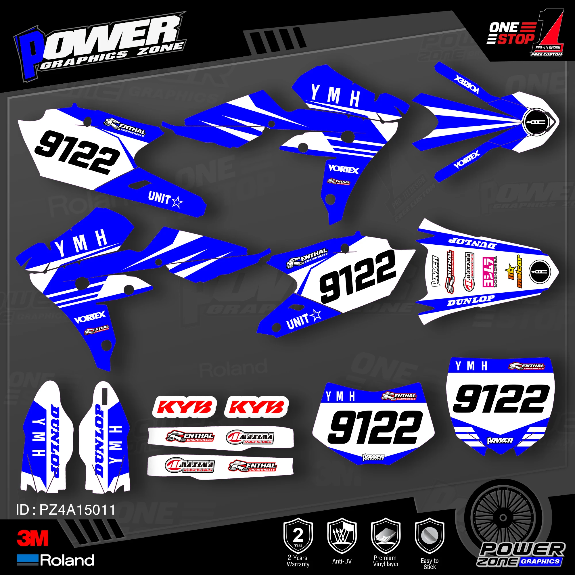 PowerZone пользовательские команды графики фоны наклейки 3 М Набор для YAMAHA 2016 2018 WR450F