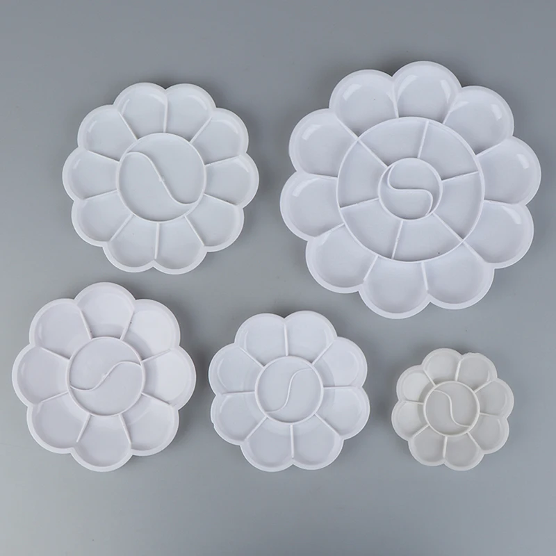 

4 Size Palette Art Alternatives Paint Plastic Palette Supply White Watercolor Palette Pigment Tray Painting Supplies