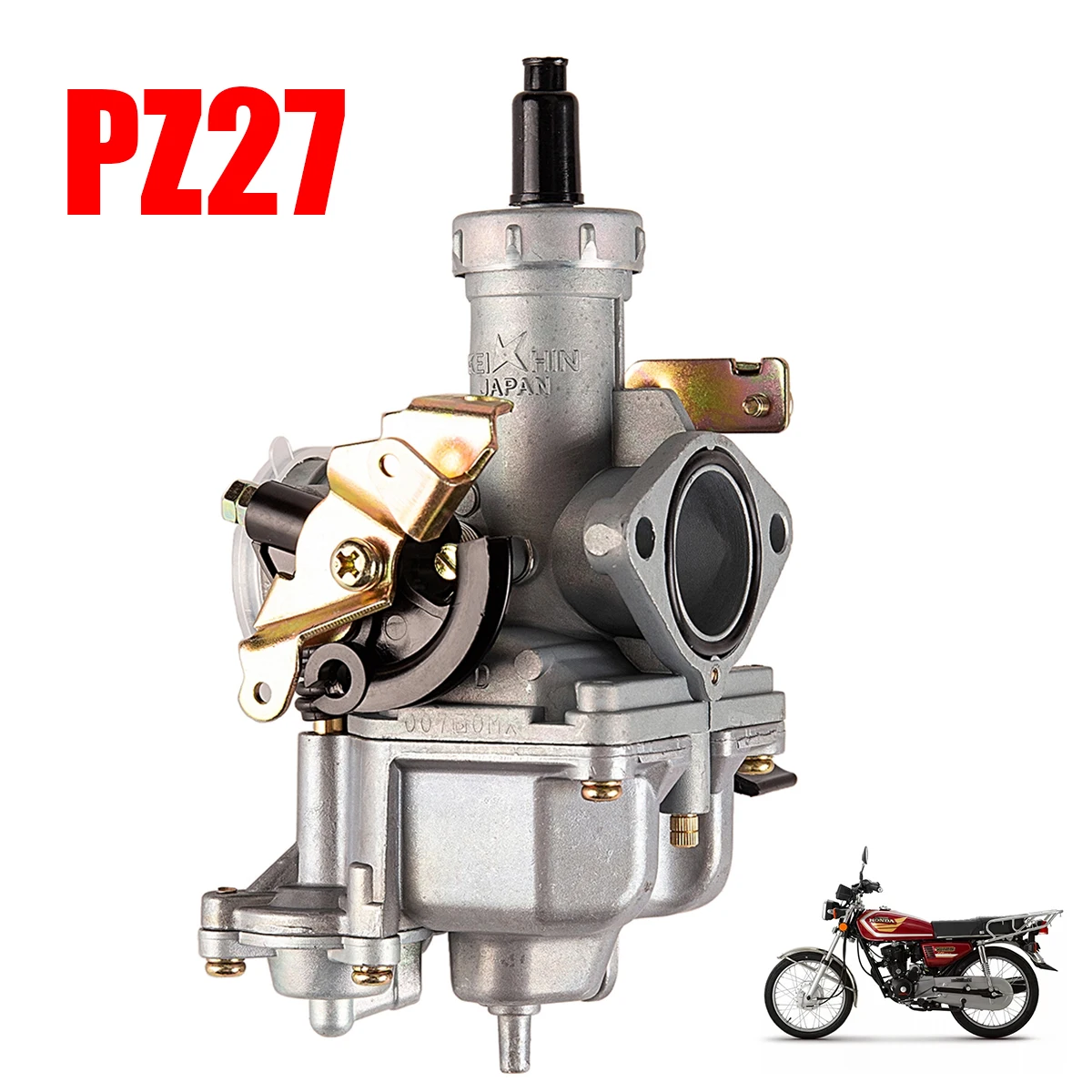 Carburador para motocicleta Keihin PZ27, utilizado para Honda CG125, 175CC, 200cc, 250cc, moto de cross