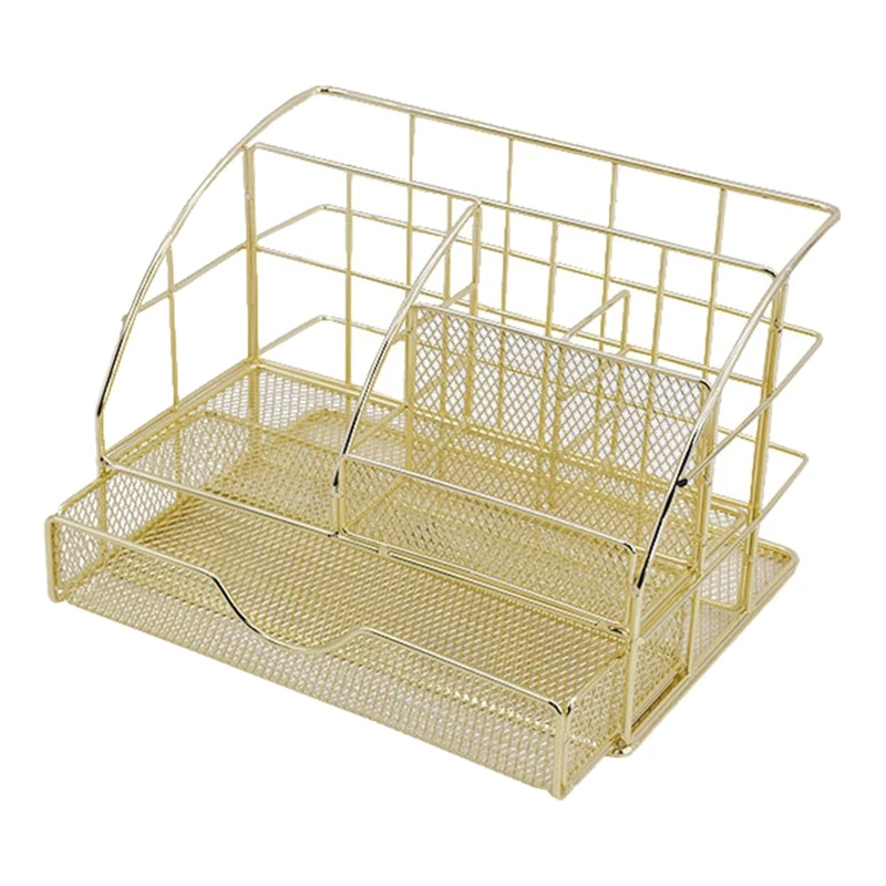 

Metal Mesh Desk Organizer Table 5 Grids Design Storage Box Drawer Pencil Holder 203F