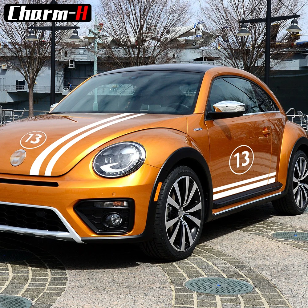 Виниловая наклейка для Volkswagen Beetle набор стильных стикеров на крышу с двойными