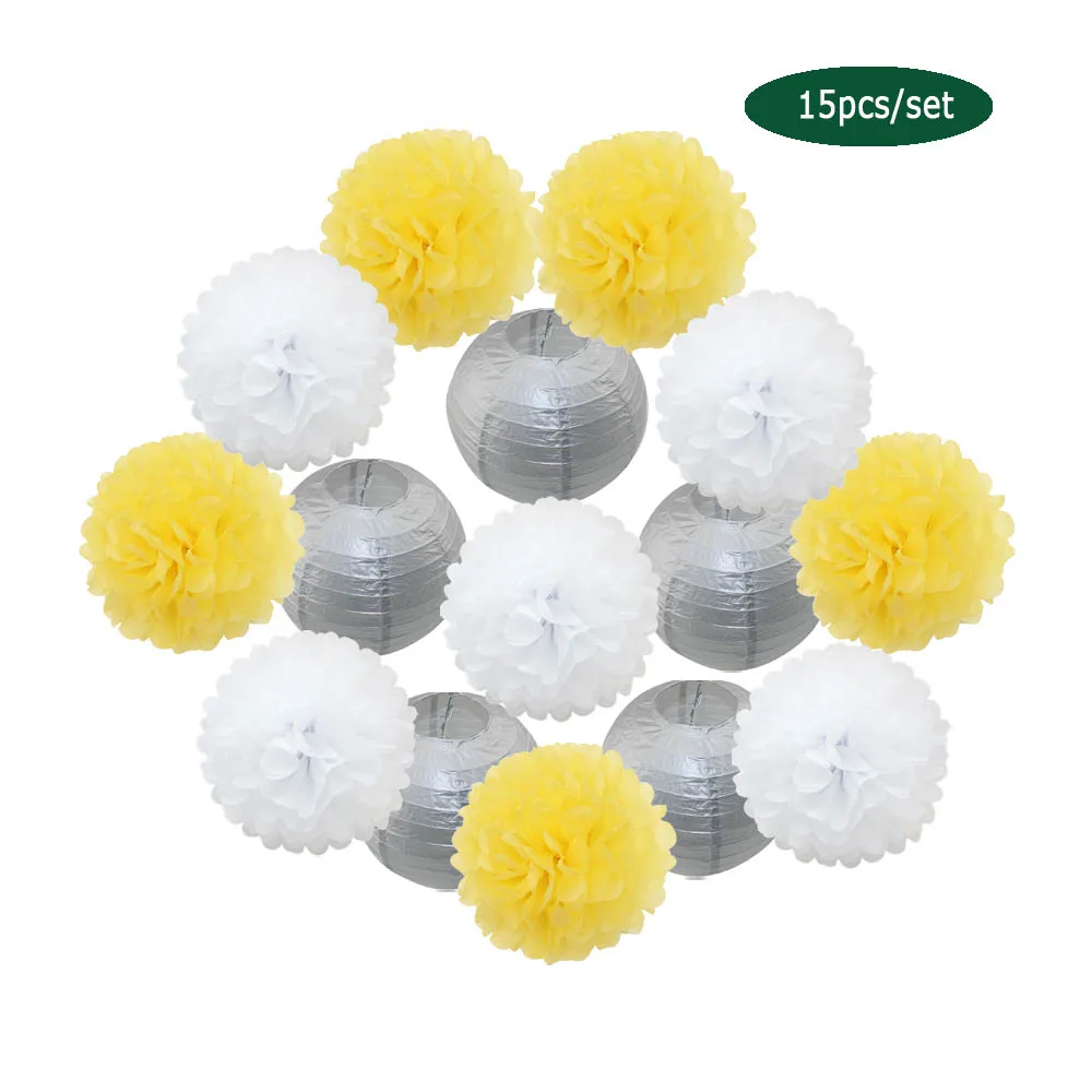 Праздничные украшения на день рождения круглые золотистые бумажные фонарики