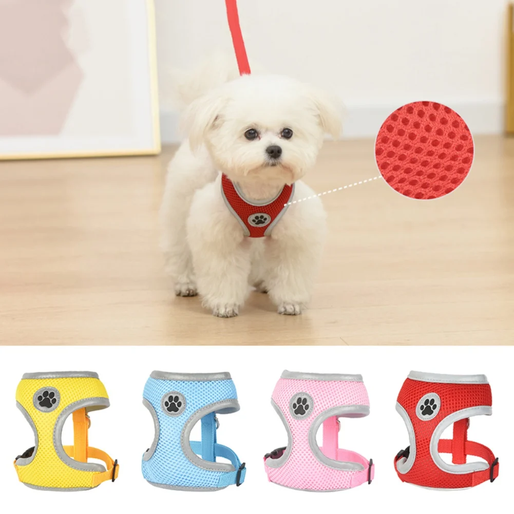 

Светоотражающая шлейка и поводок для собак и кошек, дышащая сетка для маленьких собак и щенков