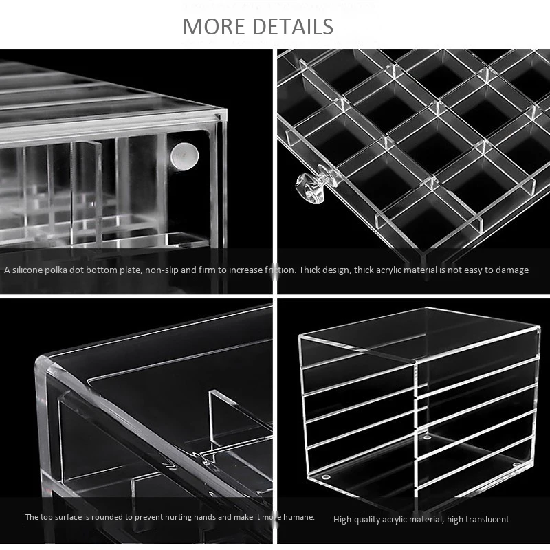 

5 Layers 100 Grids 3D Nail Art Colorful Clear Crystal Mixed Lady Nails Tips Decals Decoration with Storage Box Container