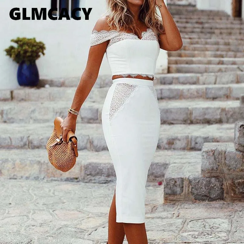 Женская летняя уличная одежда из 2 предметов шикарный топ с открытыми плечами и