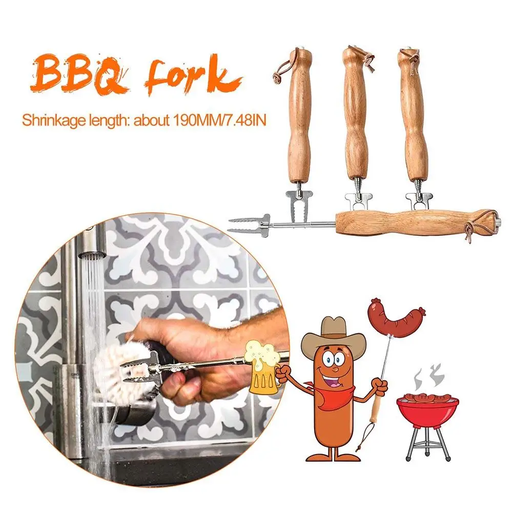 1 шт. эластичный барбекю вилки для кемпинга на открытом воздухе костра из