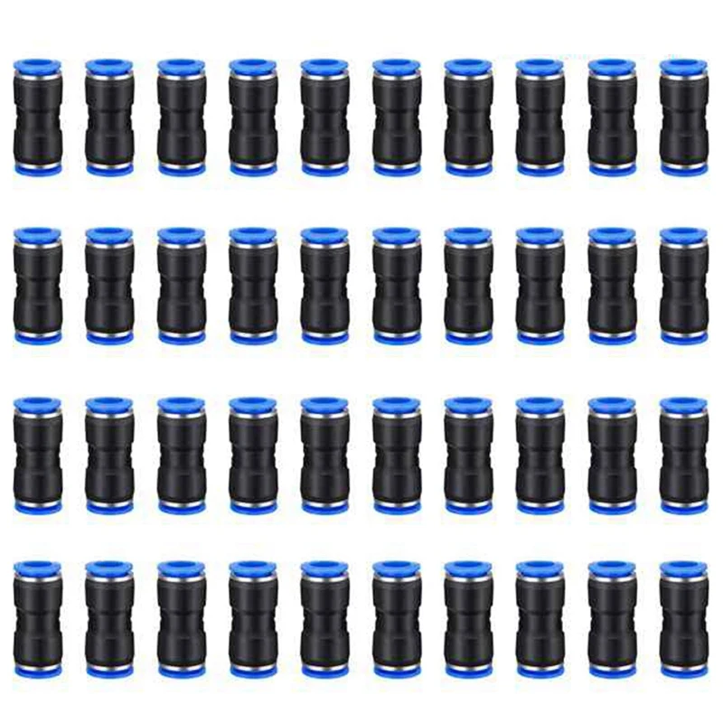 

100 Pcs/Pack of PU Pneumatic Connector 2-Way Straight Connector for 4mm Pipe