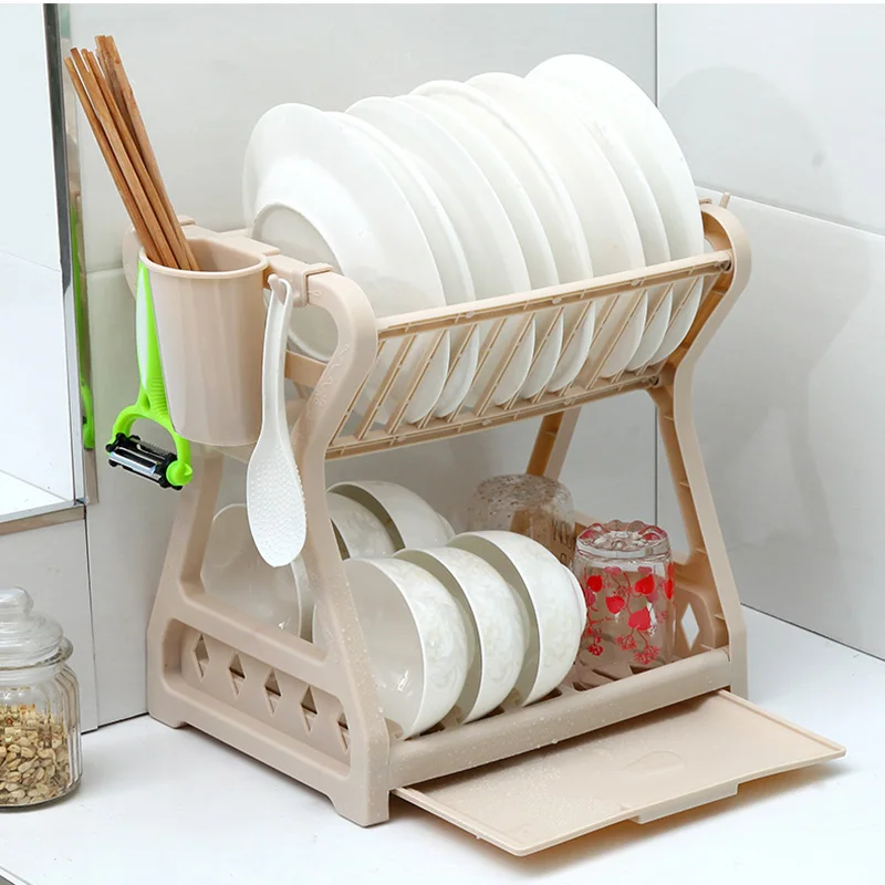 Кухонная сушилка для посуды пластиковый органайзер столовых приборов кухонного