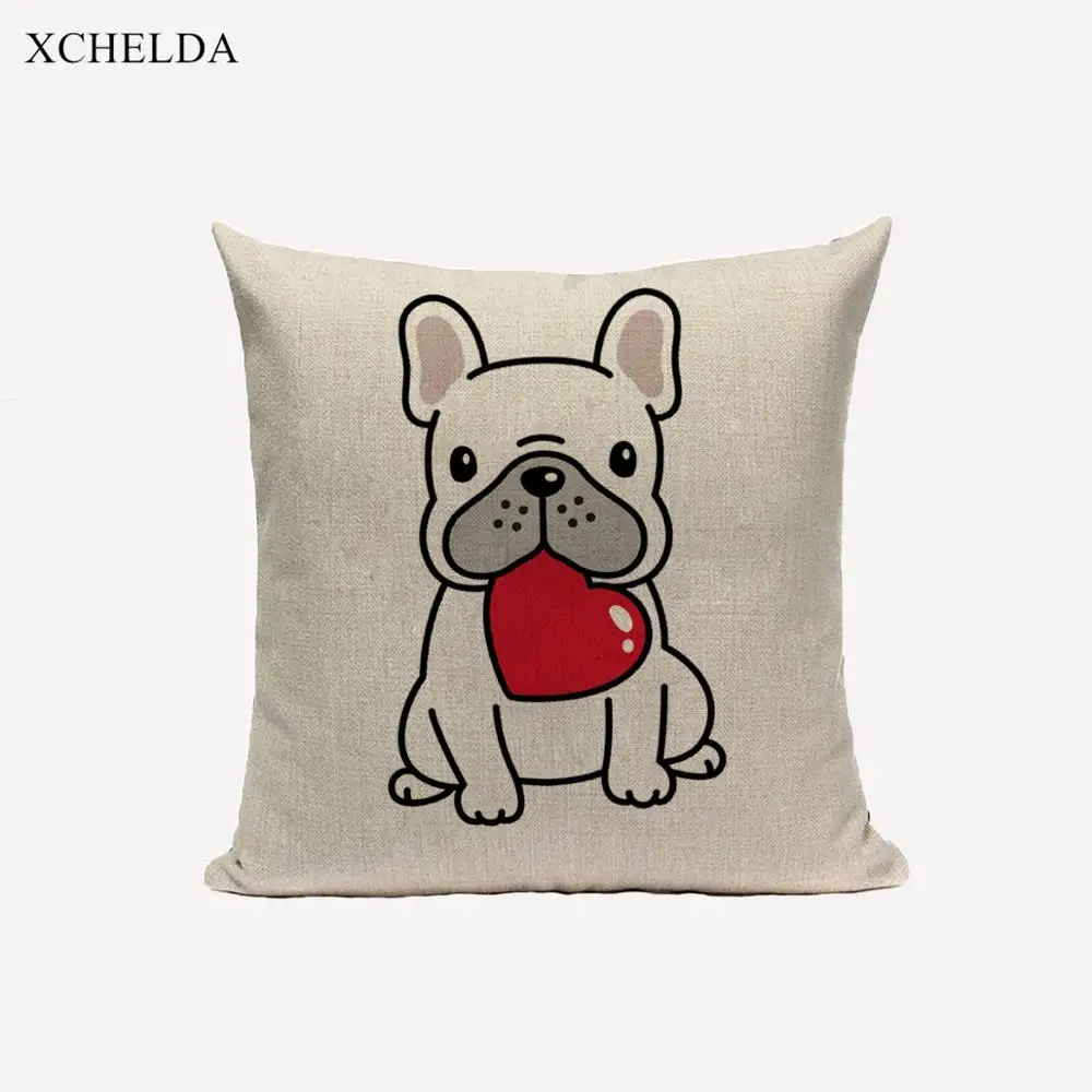 Чехол для подушки чехол с животными забавной собакой милым французским