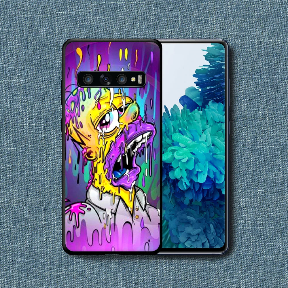 

Simpson Funny Cartoon Phone Case For Samsung Galaxy Note S 8 9 10 20 Plus E Lite Uitra black Funda 3D Waterproof Luxury Coque