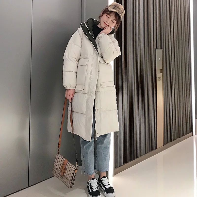 

Women's Winter Parka Hooded Ladies Coat Long Coats Parka oversize Colour jacket mid-long women winter thick jacket
