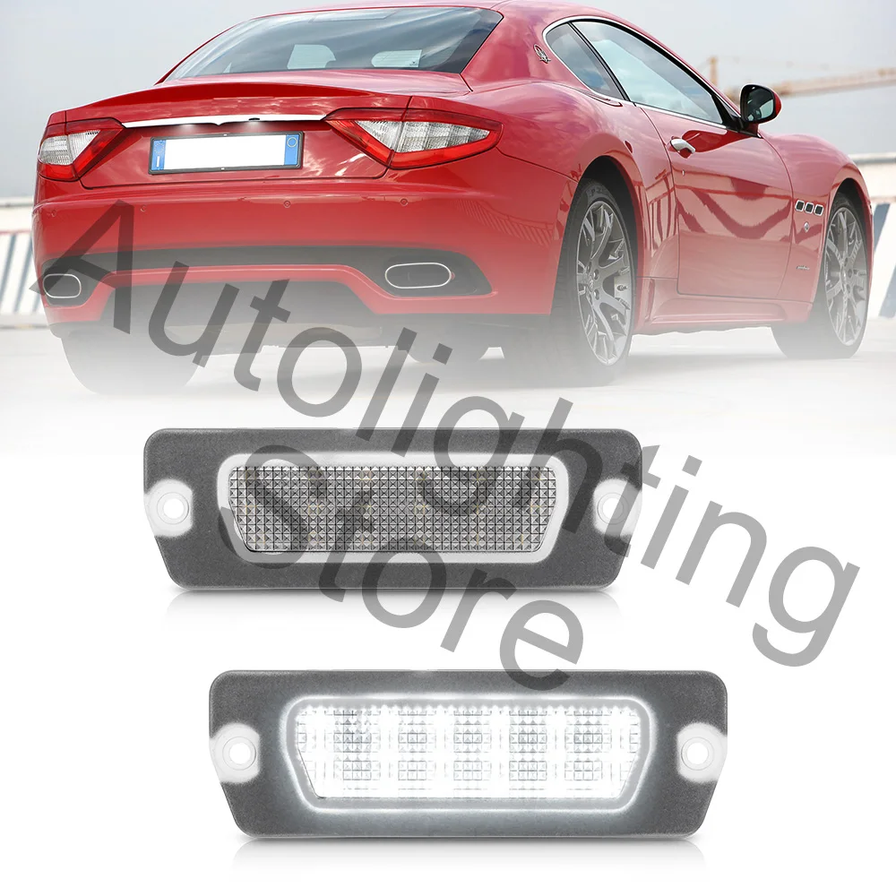 2Pcs For Maserati Coupe 4200 4200 GT 01-07 GranTurismo GranCabrio LED License Number Plate Light Rear Plate Lamp Canbus No Error