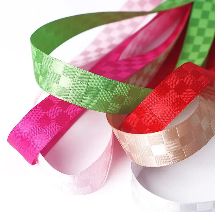 

9mm-38mm 100Yard Checkered satin ribbon geschenkband ruban couture bowknot Gift packaging Organza ribbon wedding decoration