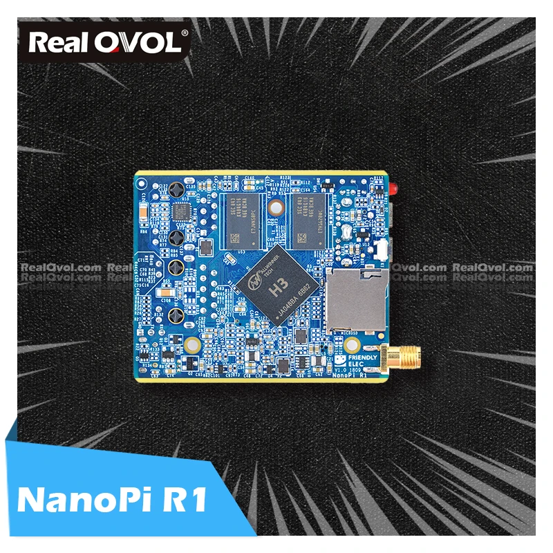 RealQvol FriendlyELEC ELEC NanoPi R1 Allwinner H3 Гбит/с Ethernet бортовой Wifi Bluetooth OpenWRT система