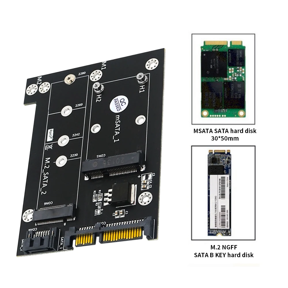 Адаптер TISHRIC M.2 NGFF MSATA к Sata3.0 2 5 SSD M2 B Ключ двойной Sata3 Плата расширения Sata конвертер
