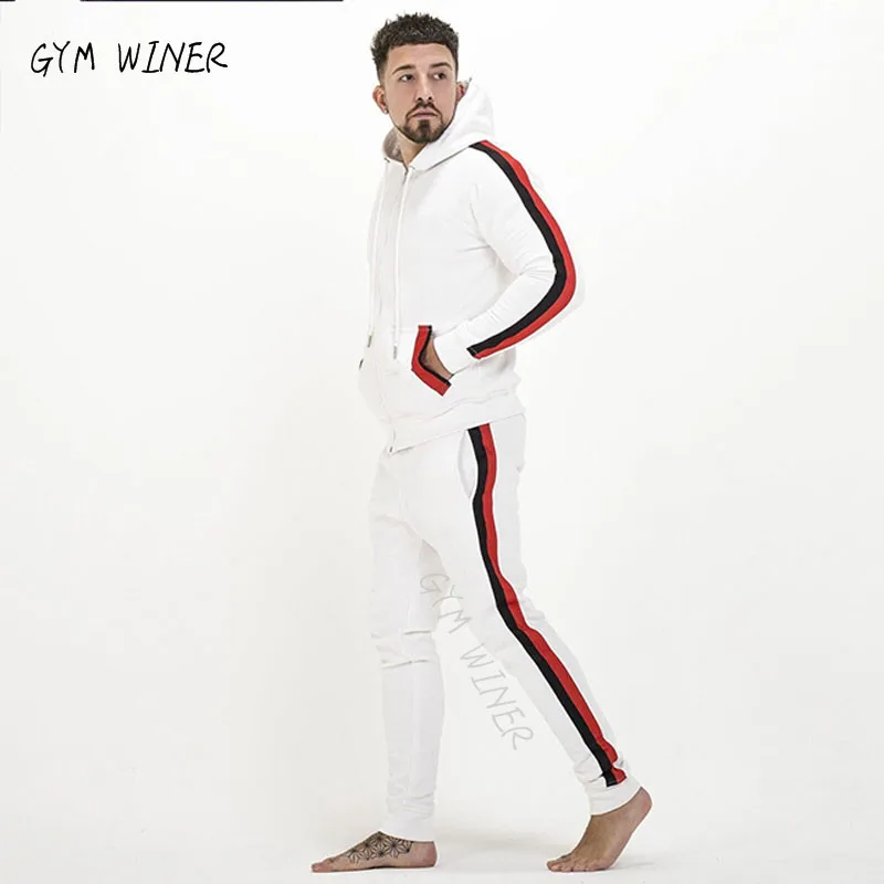 Мужская толстовка с капюшоном на молнии и спортивные брюки однотонная теплая из 2