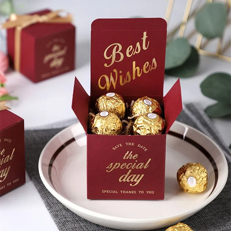 

10pcs European Wedding Candy Box Paper Gift Boxes Wedding Favor Supplies Marriage Baby Shower Gift Treat Chocolate Packaging Box