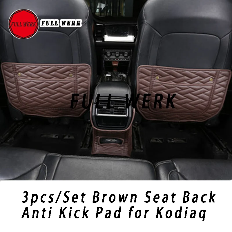 Комплект из 3 шт. кожаных чехлов для заднего сиденья автомобиля противоударный