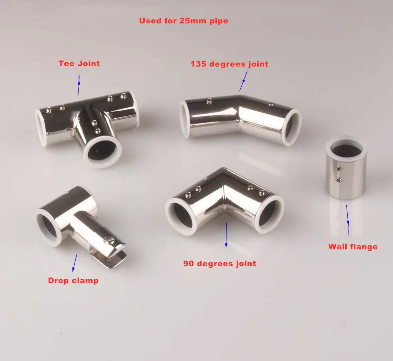 

Stainless steel shower room accessories glass support rod anti glass swing connector set 25 pipe flange hanging clamp(DG1421)