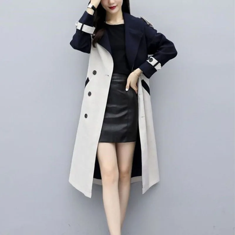 Ветровка женская длинная секция 2019 осенняя и зимняя одежда новый темперамент