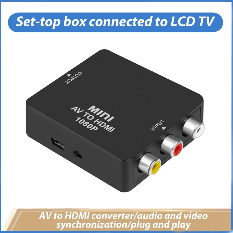 

High compatibility AV To HDMI Adapter 5V 1080PAV/CVSB L/R Tv Box For Set Top Box HDTV Projector DVD Splitter Converter Cable