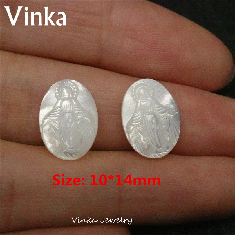 10 шт. оптовая продажа натуральная перламутровая раковина Девы Марии аксессуары