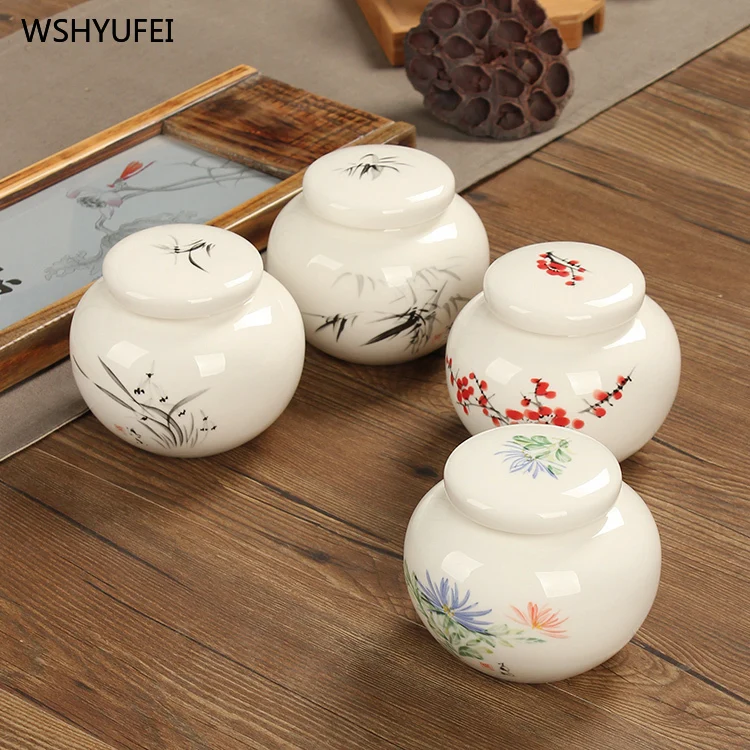 Фарфоровая чайная коробка для кухни, бутылка для хранения еды, медовый салат, каннабиса, контейнер для чая, кофе, портативный резервуар для хранения, небольшой чайник