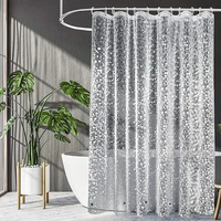 3d shower curtain waterproof mildew eva bath curtains modern cobblestone pattern translucent bathroom curtain with hooks
