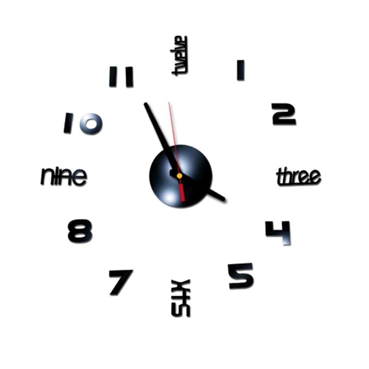 

Faroot DIY Wall Clock, 3D Frameless Modern Large Wall Clock Stickers with Mute Movement for Home Office Decoration