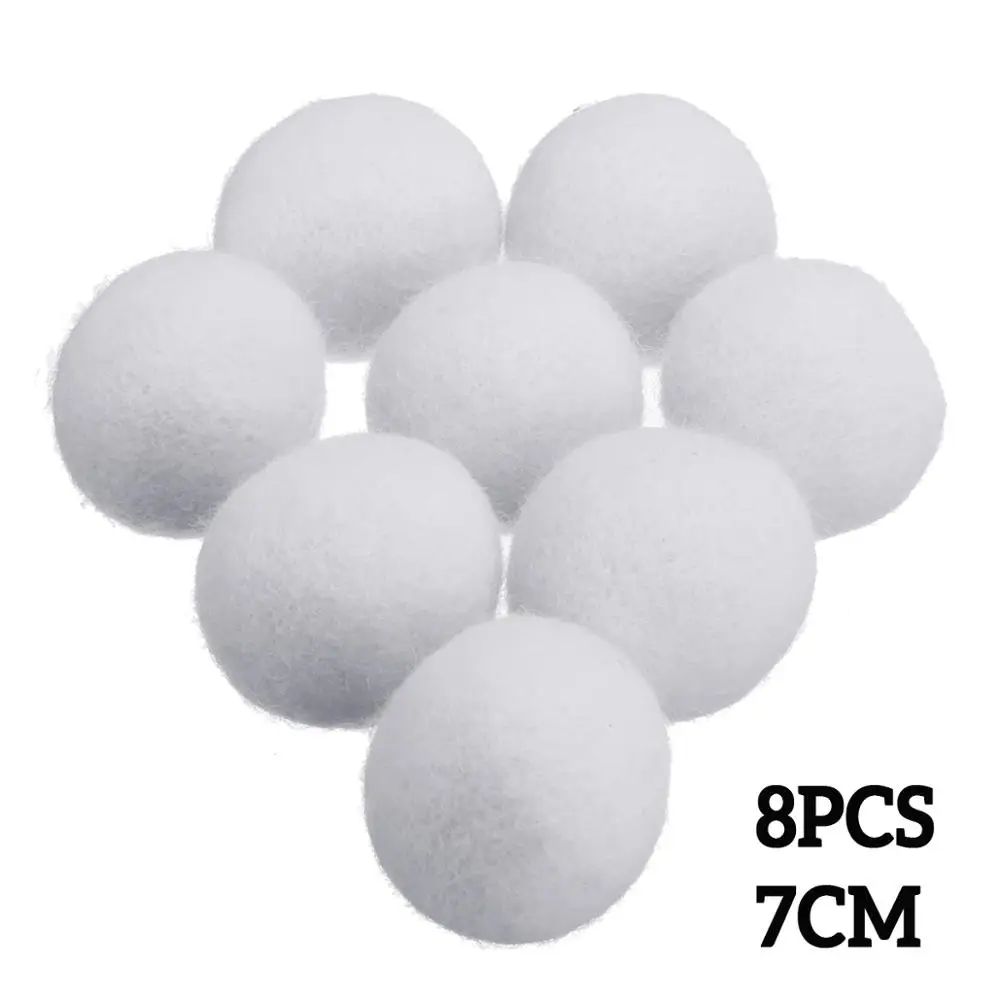 

8Pcs/Set 5/7cm Natural Fabric Wool Dryer Ball Laundry Softener Wrinkle-free Dryer Ball Natural Fabric Softener Ball