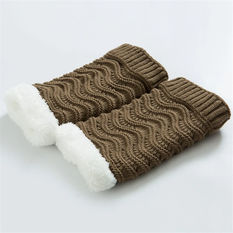 

Women's Winter Plush Knitted Hosiery Cover Wool Warm Women's Boot Cover Plush Warm Leg Cover Solid Color Knee And Leg Warmer