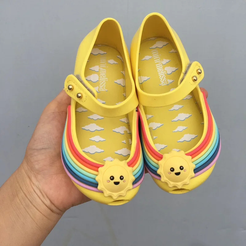 

Mini Melissa Rainbow Jelly Shoes 2021 New Mini Melissa Kids Jelly Sandals Baby Girls Beach Sandal Rainbow Melissa Princess Shoes