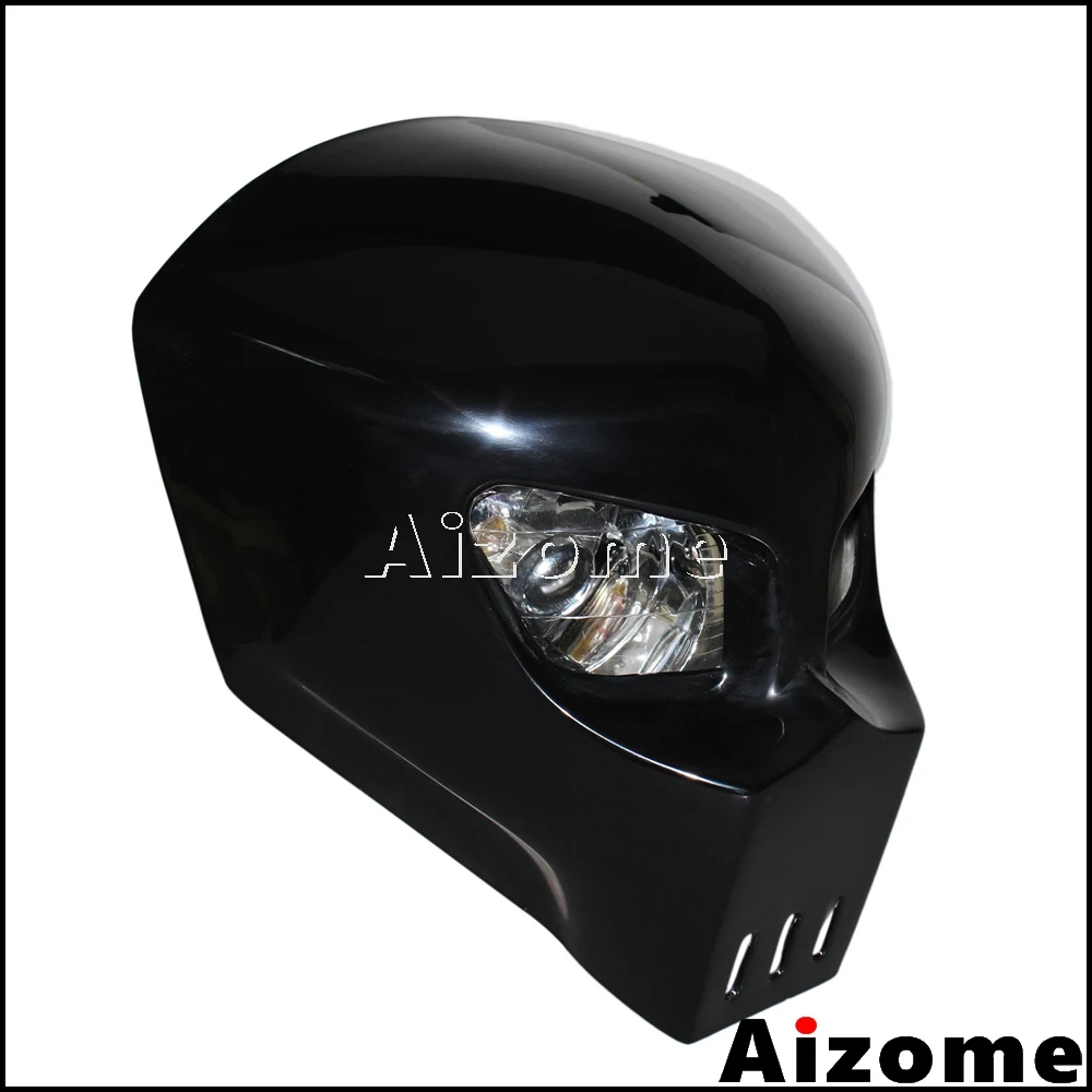 Мотоцикл Череп фара для Honda Kawasaki Suzuki Yamaha уличный велосипед Пользовательские фары маска Высокий Низкий Луч передний маяк