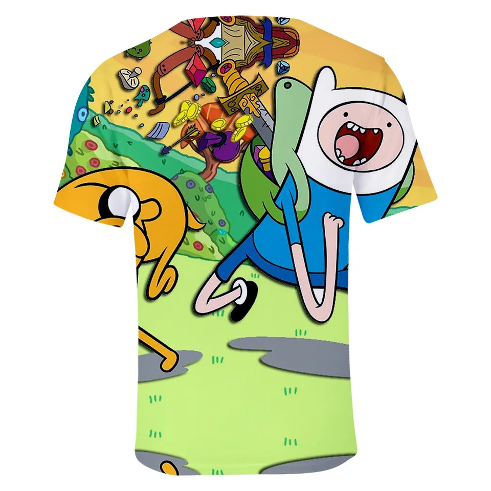 Футболка для детей от 2 до 12 лет футболка с изображением лица собаки из мультфильма «Время приключений Финна и Джейка» Милая футболка с рисунком для мальчиков и девочек детская одежда
