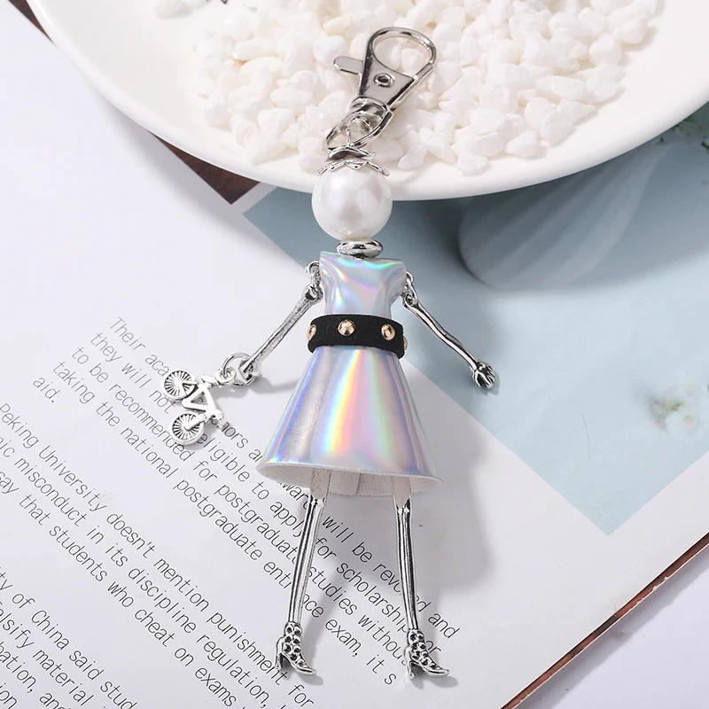 YLWHJJ brand 2019 new women cute doll car keychain Rose red silvers dress handmade key chain fashion statement girls jewelry | Украшения и