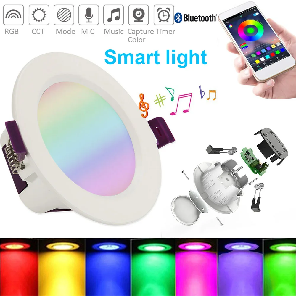 Светодиодный точечный светильник 16 цветов RGB/WW/CW светодиодный потолочный круглый