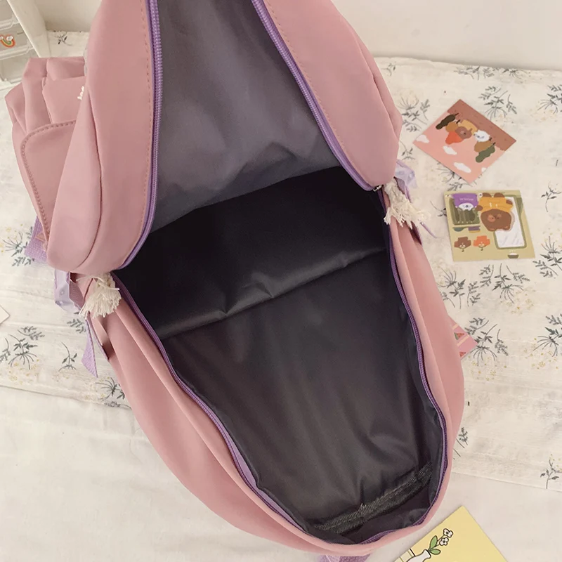 

EnoPella Women Backpack Waterproof Kawaii School Bag Fashion For Teenager Black Nylon Students Cute Girl Female Mochila